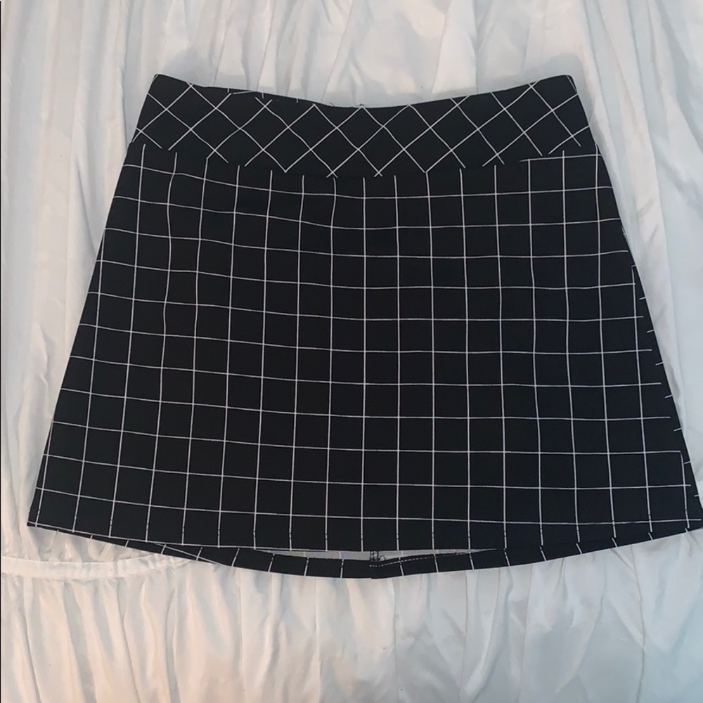 black and white design skirt
